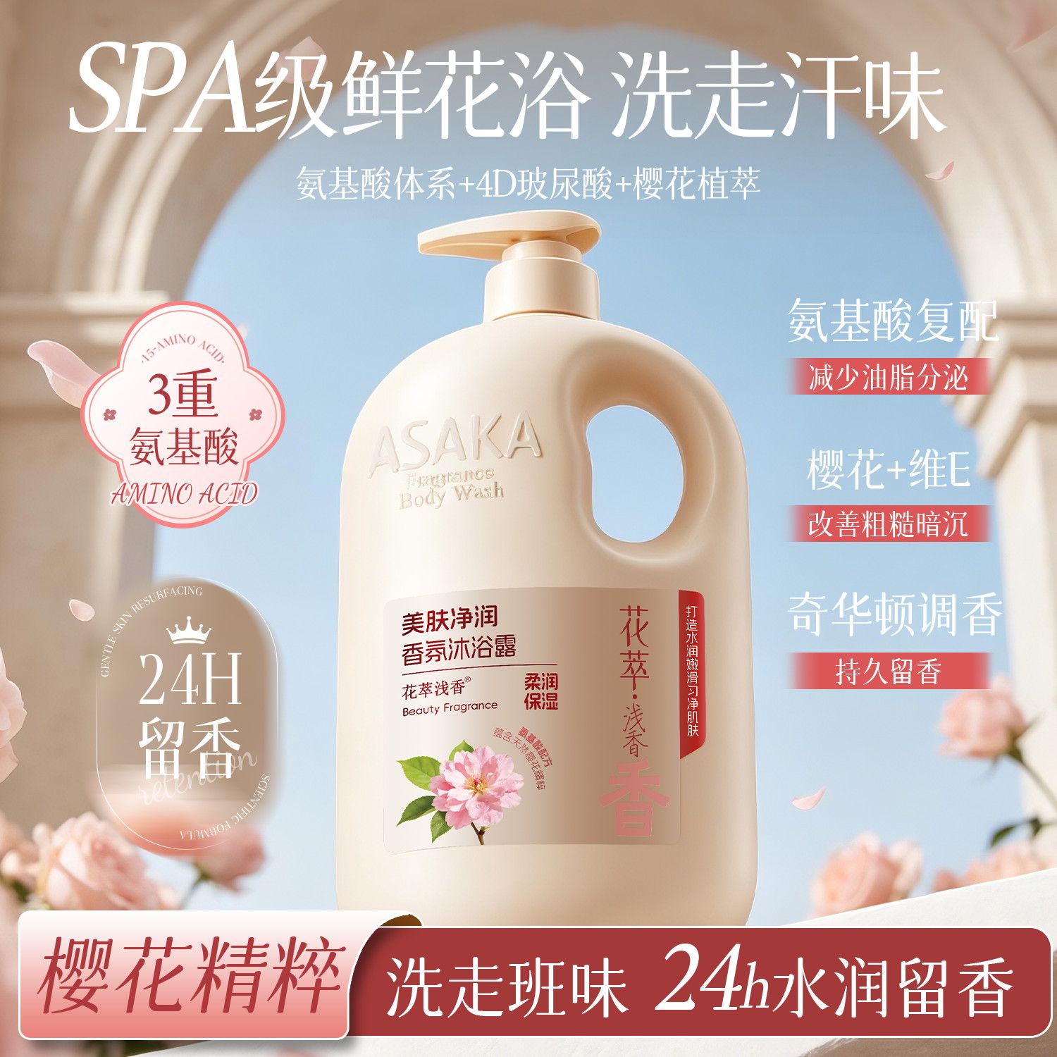 Light Scent Rose Jasmine Showe - Perfume Fragrance Shower Gel 评论和价格